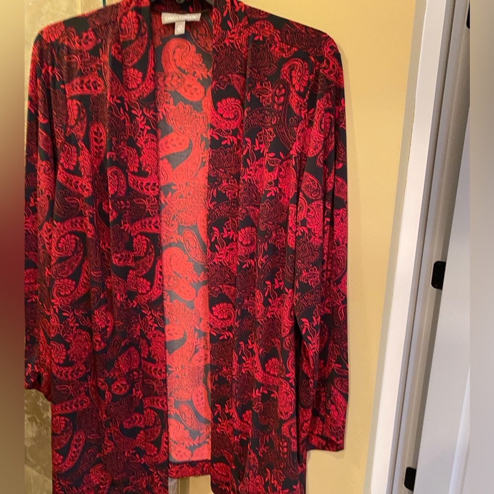 Jessica London Red and Black Paisley Jacket